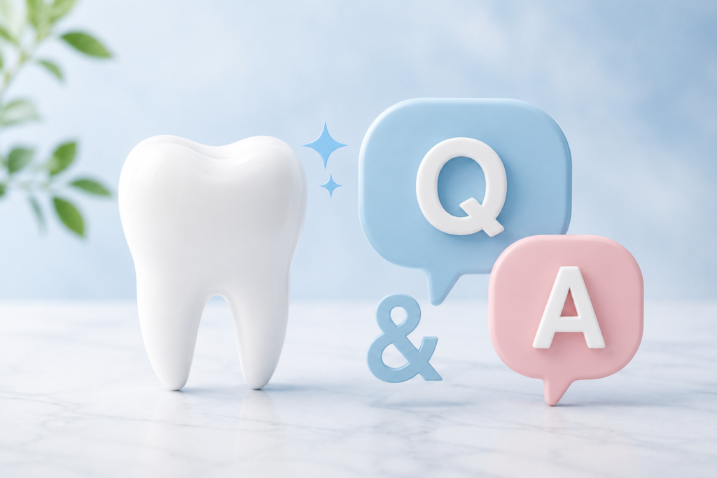 歯のアイコンとQ&Aの文字